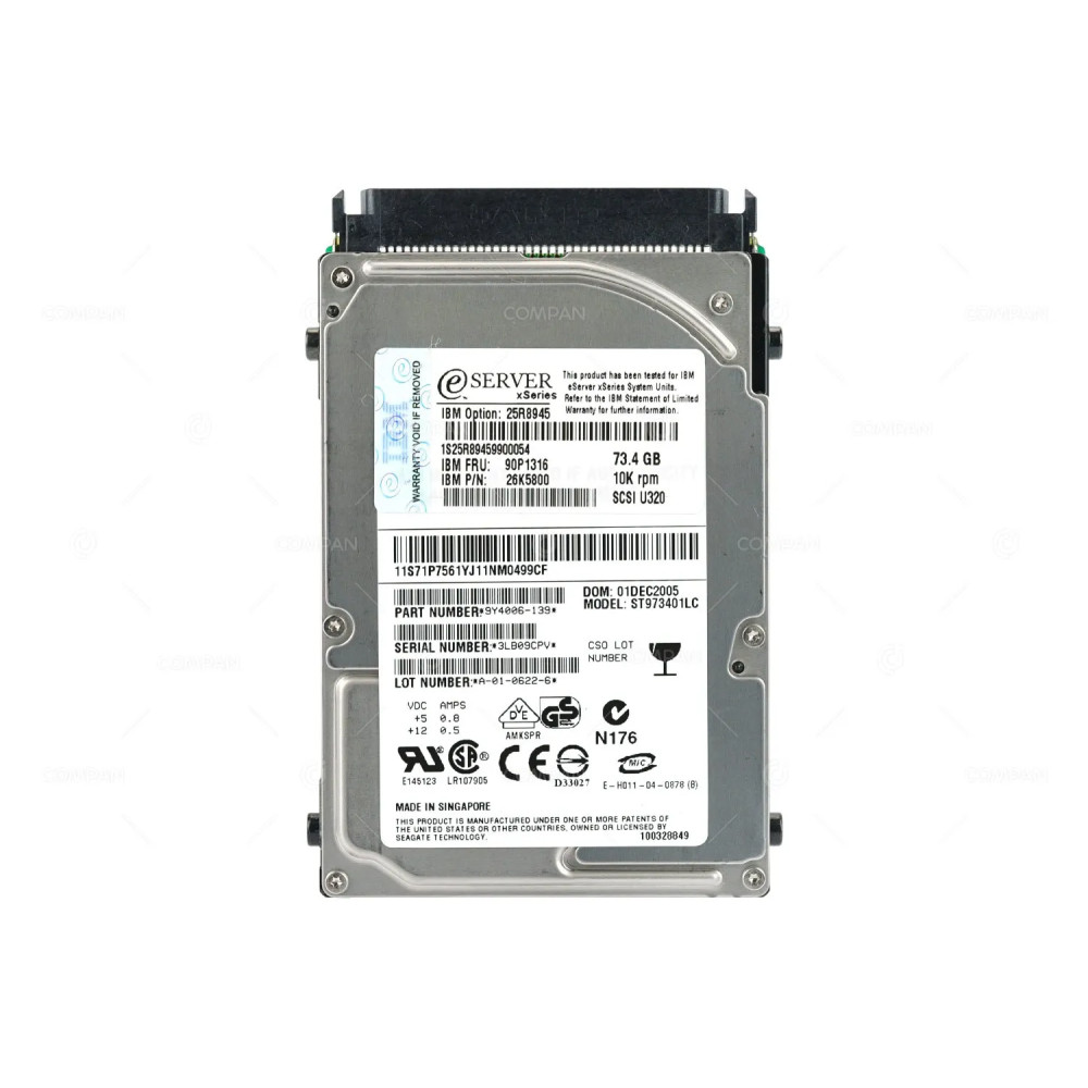 90P1316 IBM HDD 36GB 10K SCSI U320 2.5" SFF